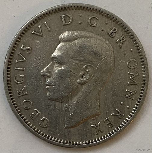 Монета. Великобритания. 1 шиллинг 1949 год. Шотландский.