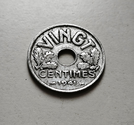 20 сантимов 1941, Франция, Режим Виши, лот фр-1.8