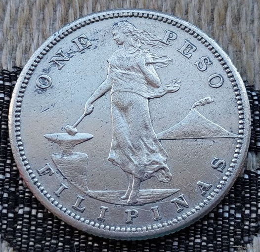 Американские Филипины 1 песо 1908 года, S. Редкая! Серебро! Сторгуй за свою цену, предложи обмен!