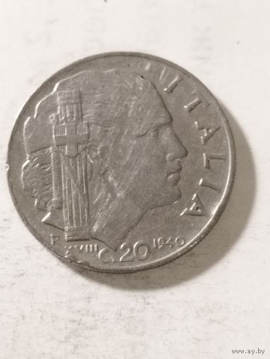 Италия 20 сентизим 1940
