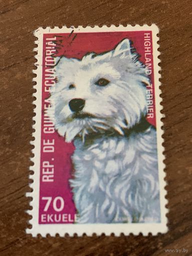 Экваториальная Гвинея 1974. Породы собак. Highland Terrier. Марка из серии