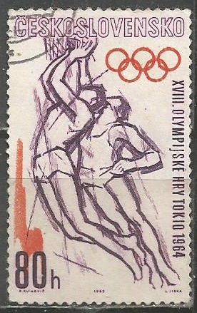Чехословакия. Олимпиада Токио'64. Баскетбол. 1964г. Mi#1435.