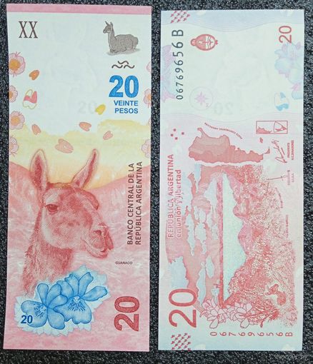 20 песо Аргентина обр. 2017 г. UNC