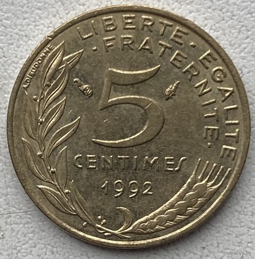 Франция 5 сантимов 1992 г.