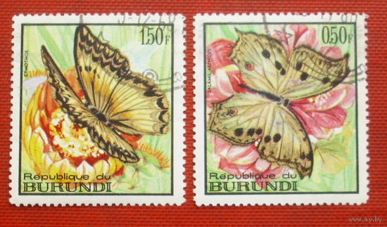 Бурунди. Бабочки. ( 2 марки ) 1968 года. 1-9.