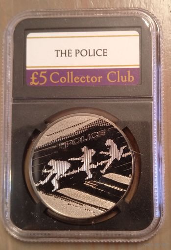 Великобритания 5 фунтов 2023. Легенды музыки. The Police. В слабе.