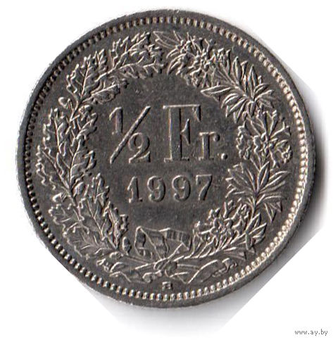 Швейцария. 1/2 франка. 1997 г. Единственное предложение данного года на АУ