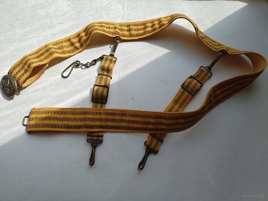 Ремень парадный ВС СССР с подвесами для крепления кортика. длина до 112 см