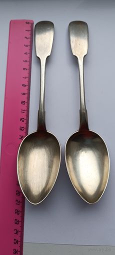 2 столовые ложки В.Ашмарин. Вес 139,5 грамма. Серебро 84. Не чищены. 195