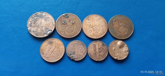 Брак (лот бракованных монет) 2009 года Беларусь  (Состояние на фото)