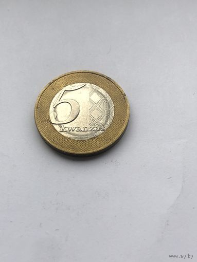 5 кванза 2012 г., биметалл, Ангола