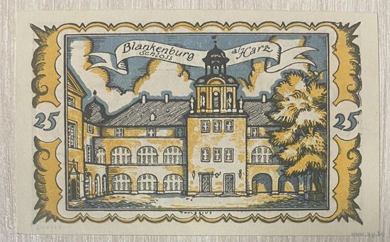 Нотгельд Брауншвейг 25 пфеннигов 1921 год. Веймарская республика
