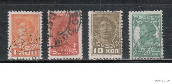 СССР-1937, (Заг.453-458) гаш.  ,    Стандарт, без ВЗ
