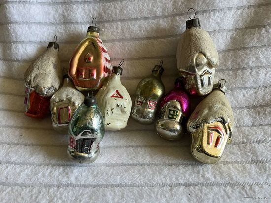 Ёлочные игрушки СССР. Домики