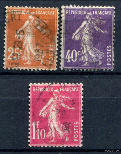 Франция - 1927г. - стандартный выпуск - 3 марки - полная серия, гашёные [Mi 215-217]. #2-Fr-57-A-2