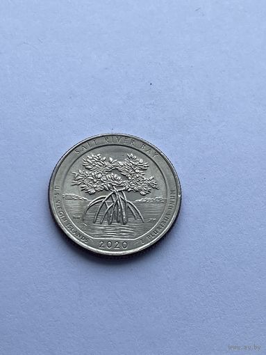 25 центов 2020 г., Национальный исторический парк и экологический заповедник Бухта Соленой реки, Американские Виргинские острова, США