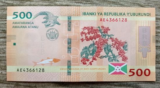 Werty71 Бурунди 500 франков 2018 год UNC банкнота