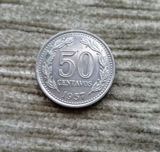 Werty71 Аргентина 50 сентаво 1957 женщина во фригийском колпаке