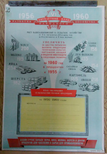 Плакат. 023. 1956 г./56,5Х82 см./