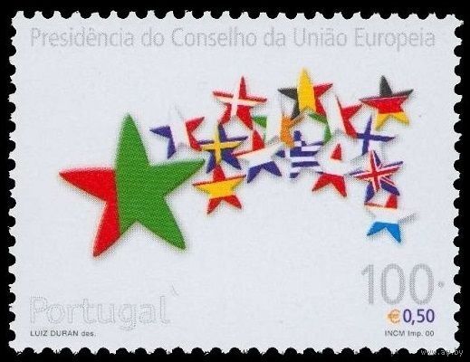 2000 Португалия 2425 Президент Португалии в Совете Европейского Союза 1,50 евро