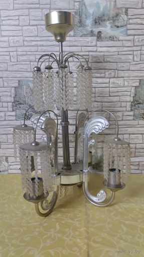 Винтажная хрустальная люстра, произведена в СССР.