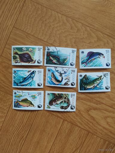 Польша серия марок 1970 г. Рыбы.