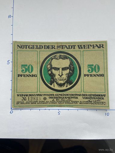 Нодгельд 50 пфеннигов Веймар. Веймарская республика - 0202