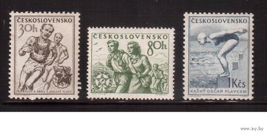 Чехословакия-1954,(Мих.856-858) , * , Спорт,