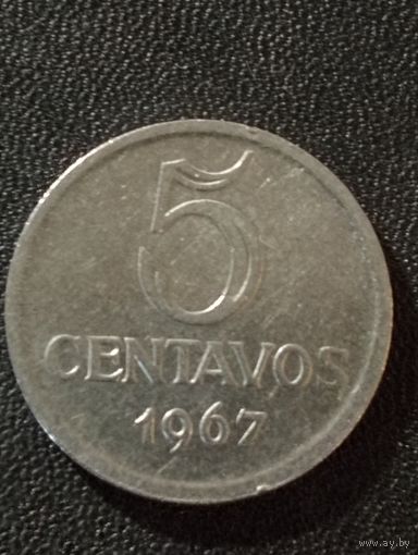 Бразилия 5 сентаво 1967 г.