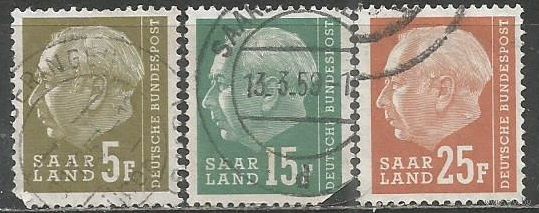 Германия(СААР). Президент ФРГ Теодор Хойс. 1957г. 3 марки.