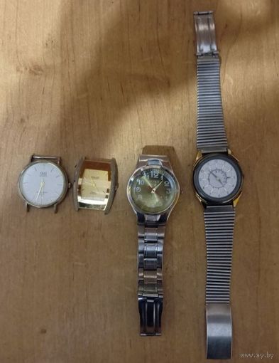 Часы наручные 4 шт Q+Q / OMAX / SEIKO и неизвестный бренд - с 1 рубля - возможно рабочие - см описание