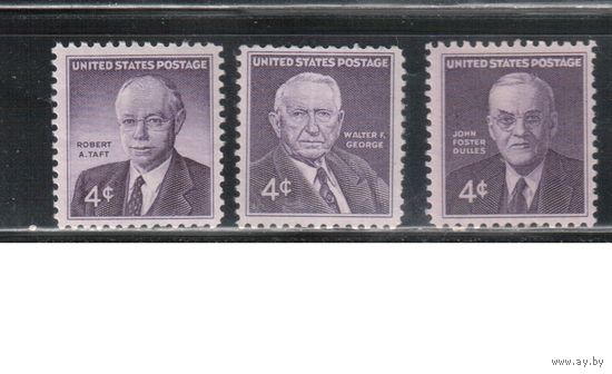 США-1960, (Мих.791,800,802),  **/*  ,  Личности,