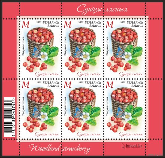 Беларусь 2025г. MNH  "Земляника лесная"  с запахом  земляники