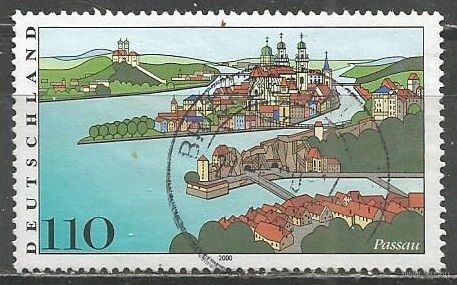 Германия. Ландшафт. Г.Пассау. 2000г. Mi#2103.