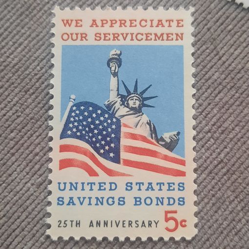 США 1966. Государственный флаг. Статуя свободы