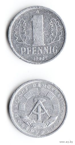 1 пфенниг ГДР 1986 года