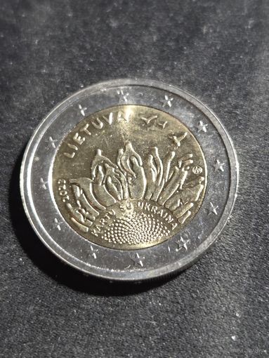Литва 2 евро 2023 Вместе с Украиной