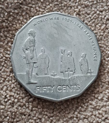 Австралия 50 центов, 2005 60 лет со дня окончания Второй Мировой войны aUNC