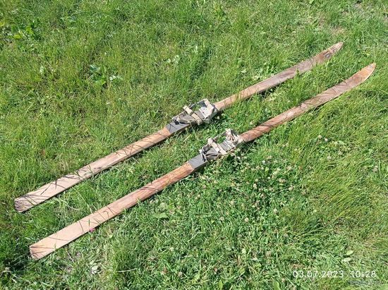 Деревянные лыжи с армейскими креплениями на реконструкцию РККА ОБМЕН!