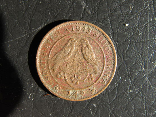 ЮАР. 1\4 пенни. 1943 . С 20 копеек. Распродажа коллекции. Смотрите другие лоты.