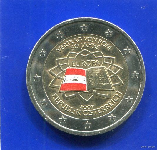 Австрия 2 евро 2007 , 50 лет Римский договор , цветная