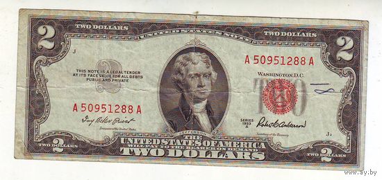 США 2 доллара 1953 года -2