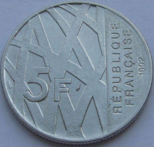 1k Франция 5 франков 1992 ТОРГ уместен  Франс В ХОЛДЕРЕ распродажа коллекции