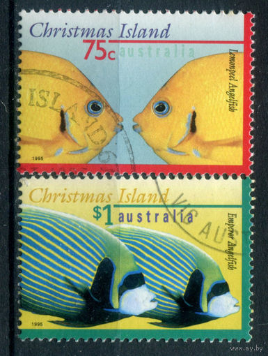 Рождественские острова - 1995г. - рыбки - 2 марки - полная серия, гашёные [Mi 413-414]. #3-WB-93-KS-4