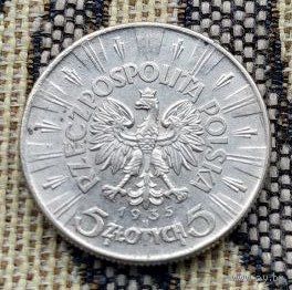 Польша 5 злотых 1935 года. Юзеф Пилсудский. Сторгуй за свою цену, предложи обмен!
