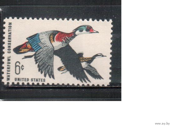 США-1968, (Мих.971) , *  , Фауна, Утки(одиночка)