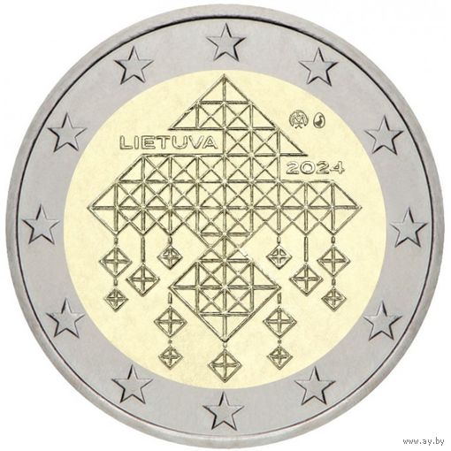 Литва 2 евро, 2024 Соломенные сады UNC