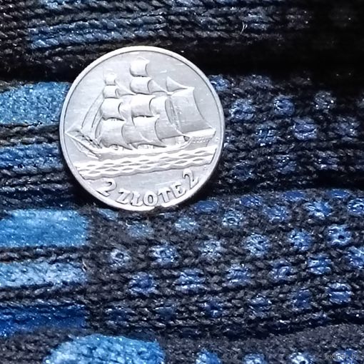 2 злотых(1936г.)"Парусник" Польша.В ярчайшем ш/б.!