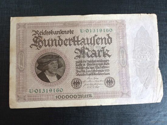 100000 марок 1923г Германия