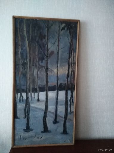 Старая картина на холсте 40х90